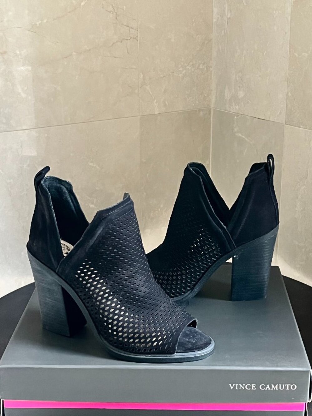 Vince Camuto Kensa Peep Toe Booties